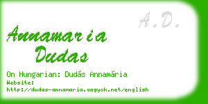 annamaria dudas business card