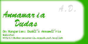 annamaria dudas business card